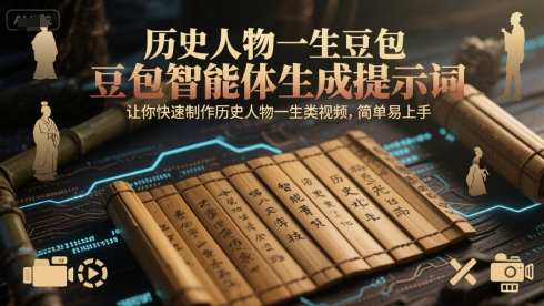 历史人物一生豆包智能体生成提示词，让你快速制作历史人物一生类视频，简单易上手-佳腾网赚