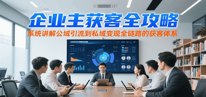 企业主获客全攻略，系统讲解公域引流到私域变现全链路的获客体系-佳腾网赚