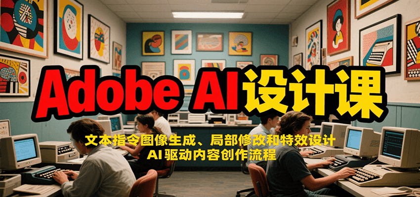 Adobe AI设计课：文本指令图像生成、局部修改和特效设计，AI驱动内容创作流程-佳腾网赚