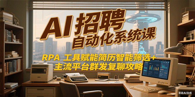 AI招聘自动化系统课，RPA工具赋能简历智能筛选+主流平台群发复聊全攻略-佳腾网赚