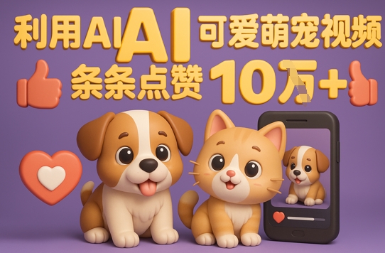 能骗过系统的AI萌宠视频制作全攻略：从0到 2W粉的爆款密码-佳腾网赚