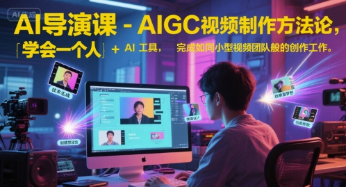AI导演课-AIGC视频制作方法论，学会一个人+AI工具，完成如同小型视频团队般的创作工作，实现导演梦-佳腾网赚