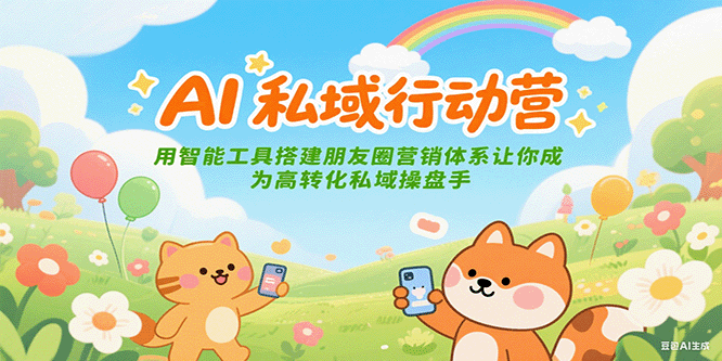 AI私域行动营：用智能工具搭建朋友圈营销体系让你成为高转化私域操盘手-佳腾网赚