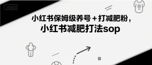 小红书保姆级养号+打减肥粉，小红书减肥打法sop-佳腾网赚