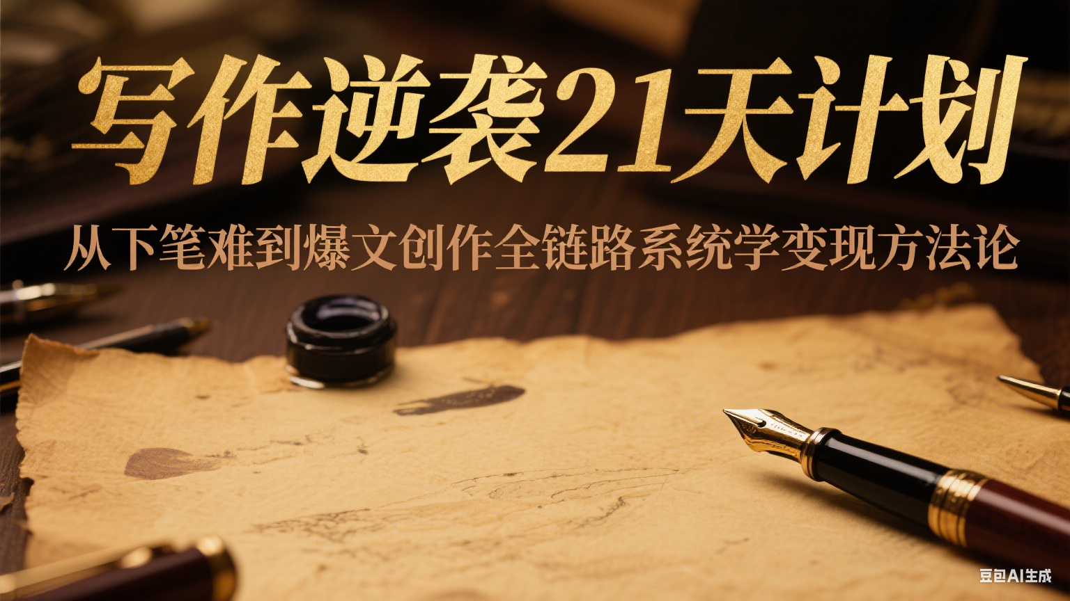 写作逆袭21天计划：从下笔难到爆文创作全链路系统学变现方法论-佳腾网赚