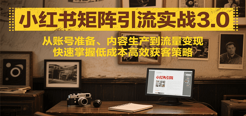 小红书矩阵引流3.0，从账号准备、内容生产到流量变现，快速掌握低成本高效获客策略-佳腾网赚