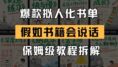最新爆款拟人化书单玩法，假如书籍会说话，保姆级教程-佳腾网赚