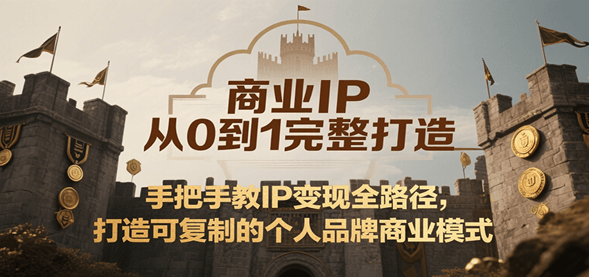 商业IP从0到1完整打造，手把手教IP变现全路径，打造可复制的个人品牌商业模式-佳腾网赚