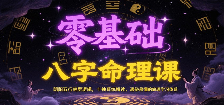 零基础八字命理课：阴阳五行底层逻辑，十神系统解读，通俗易懂的命理学习体系-佳腾网赚