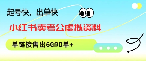 小红书卖考公虚拟资料，1单3.9-19.9，单链接销量上千单-佳腾网赚