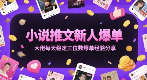 小说推文新人爆单大佬每天稳定三位数爆单经验分享-佳腾网赚