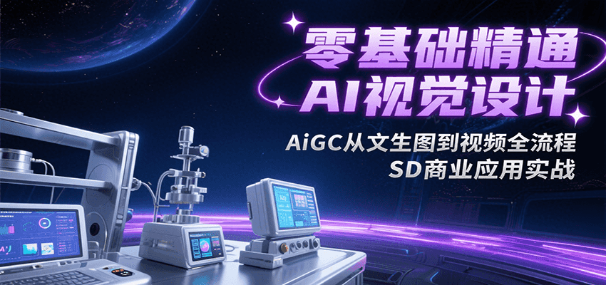 零基础精通AI视觉设计，AiGC从文生图到视频全流程，SD商业应用实战-佳腾网赚