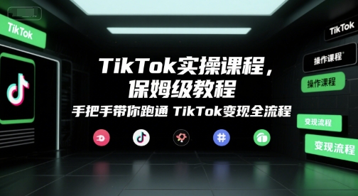 TikTok实操课程，保姆级教程，手把手带你跑通TikTok变现全流程-佳腾网赚