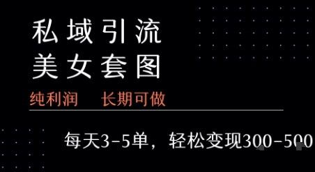 私域卖套图每天3-5单   每单利润99-2张+-佳腾网赚