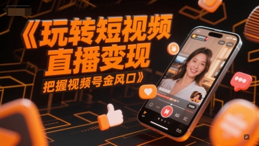 玩转短视频直播变现，把握视频号金风口-佳腾网赚