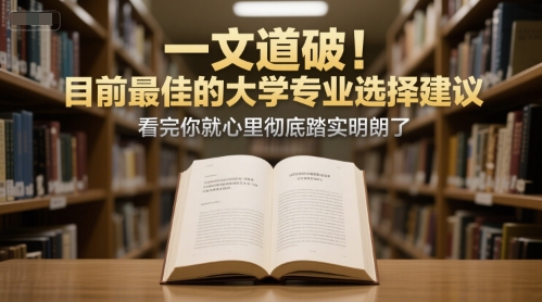 付费文章：一文道破！目前最佳的大学专业选择建议，看完你就心里彻底踏实明朗了-佳腾网赚