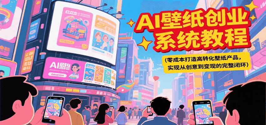 AI壁纸创业系统教程，零成本打造高转化壁纸产品，实现从创意到变现的完整闭环-佳腾网赚