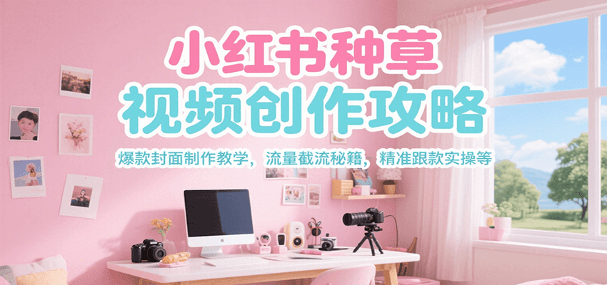 小红书种草视频创作攻略，爆款封面制作教学 ，流量截流秘籍 ，精准跟款实操等-佳腾网赚