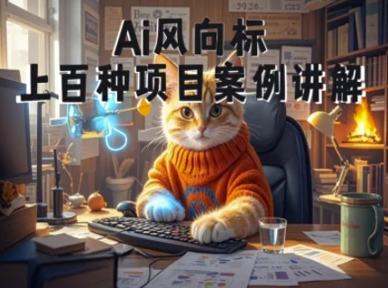 Ai风向标-附100种项目案例玩法-0基础小白到大神ai视频商业应用教学-佳腾网赚