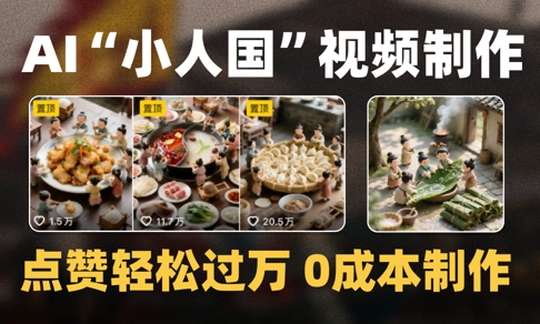 爆款1000W+播放微缩景观迷你小人国AI视频0成本制作全流程教学-佳腾网赚