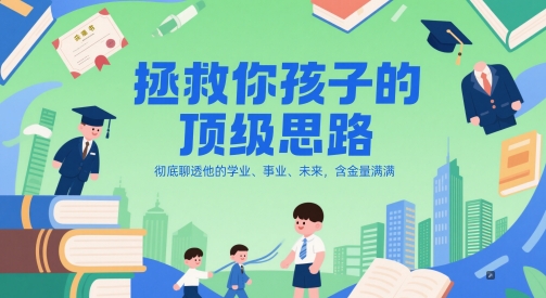 付费文章：拯救你孩子的顶级思路，彻底聊透他的学业、事业、未来，含金量满满-佳腾网赚