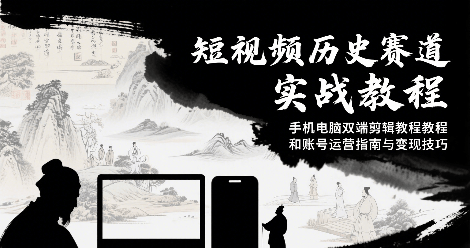短视频历史赛道实战教程，手机电脑双端剪辑教程和账号运营指南与变现技巧-佳腾网赚