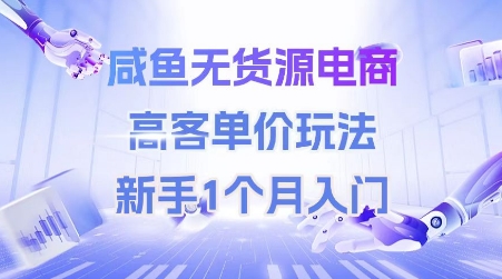 咸鱼无货源电商，高客单价玩法，新手1个月入门-佳腾网赚